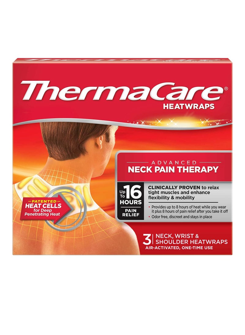 Therma Care Air Activated Heatwraps Neck Wrist And Shoulder 3 Heatwraps