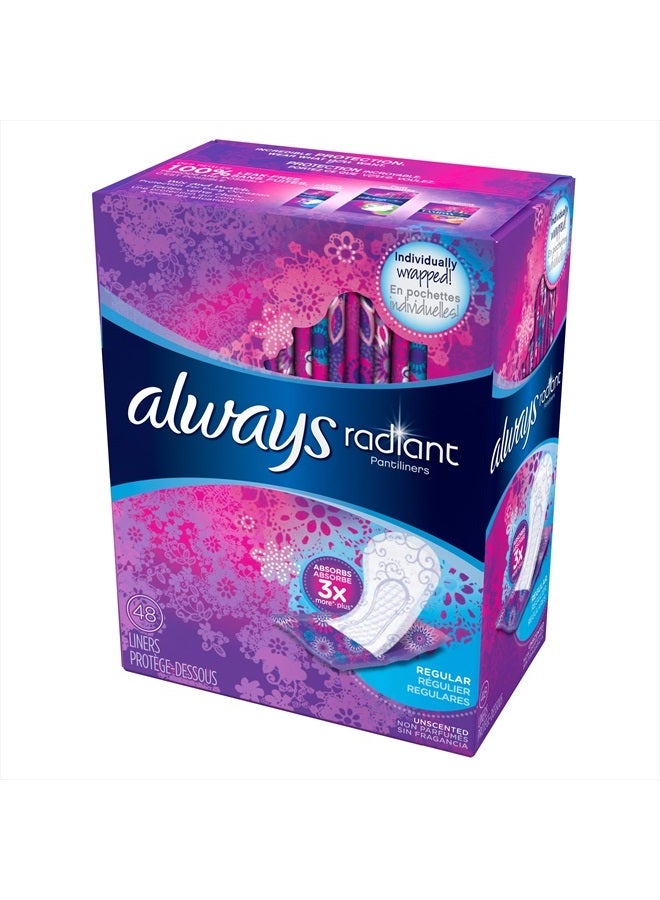 Always Radiant Liners, 48 Count