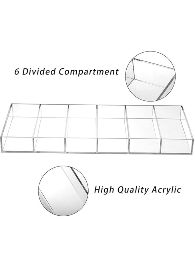 Sunglasses Organizer, 6 Slot Clear Eyeglasses Storage Case, Stackable Eyewear Display Tray for Sunglasses, Fashion Eye Wear, Protective Glasses