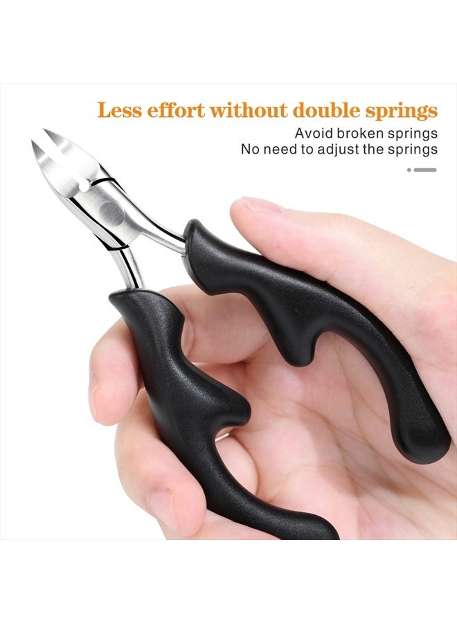 Toenail Clippers, Professional Thick & Ingrown Nail Clippers for Men & Seniors, Podiatrist Recommended, Pedicure Clippers Toenail Cutters, Stainless Steel Sharp Curved Blade Grooming Tool