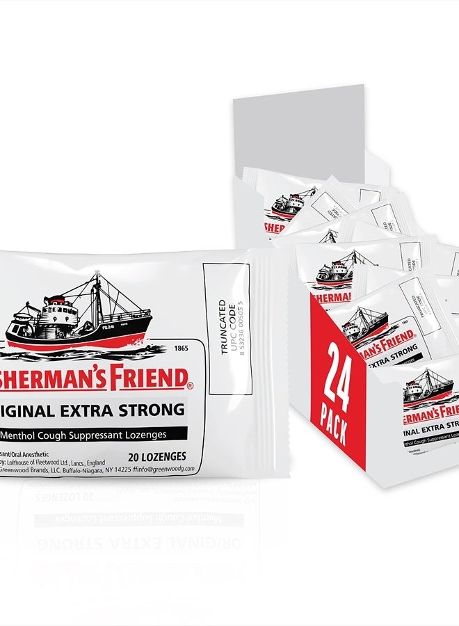 Cough Drops, Cough Suppressant and Sore Throat Lozenges, Original Extra Strong, 10mg Menthol, 480 Drops (24 Packs of 20)