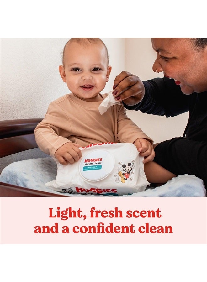 Huggies Simply Clean Fresh Scent Baby Wipes, 3 Flip-Top Packs of 64 (192 Wipes Total)