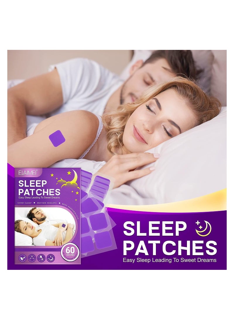 Deep Sleep Patches for Adults, 60 Pcs Sleep Aid Pads, Natural Sleeping Stickers to Improve Sleep Quality, Skin-Friendly Patches Last All Night, Sleep Aid Patches for Men and Women