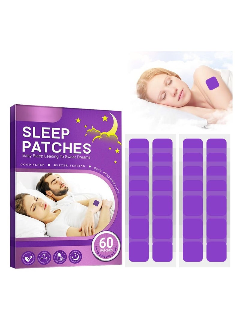 Deep Sleep Patches for Adults, 60 Pcs Sleep Aid Pads, Natural Sleeping Stickers to Improve Sleep Quality, Skin-Friendly Patches Last All Night, Sleep Aid Patches for Men and Women