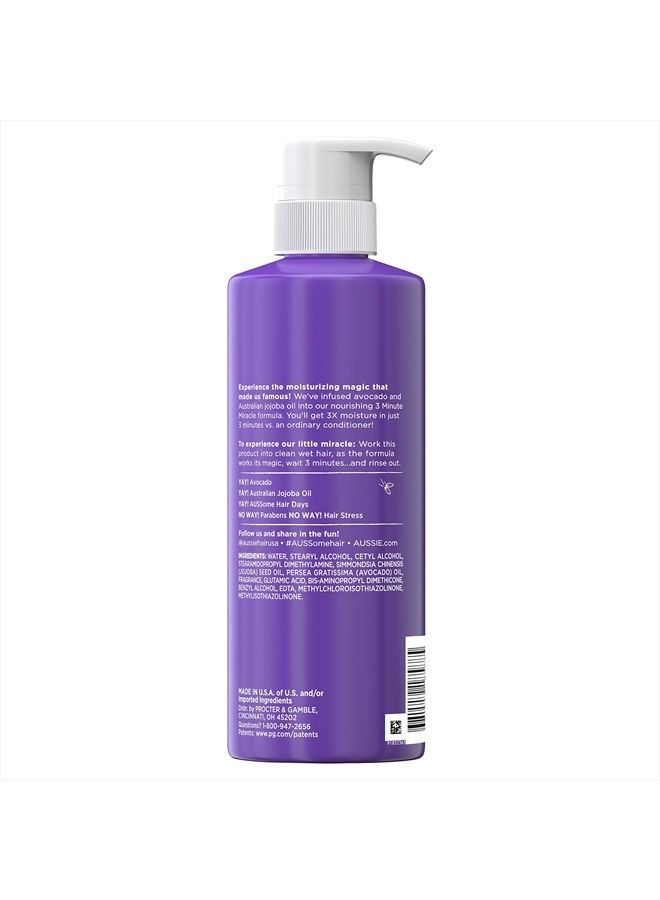 Conditioner, Paraben Free, Miracle Moist 3 Minute Miracle with Avocado, Dry Hair Treatment and Repair, 16 Fl Oz (Pack of 6)
