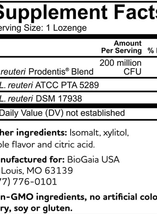 Prodentis | Dental Probiotics for Teeth and Gums | Promotes Good Oral Health & Gut Health Too | Oral Probiotics | 30 Apple-Flavored Lozenges | 1-Pack