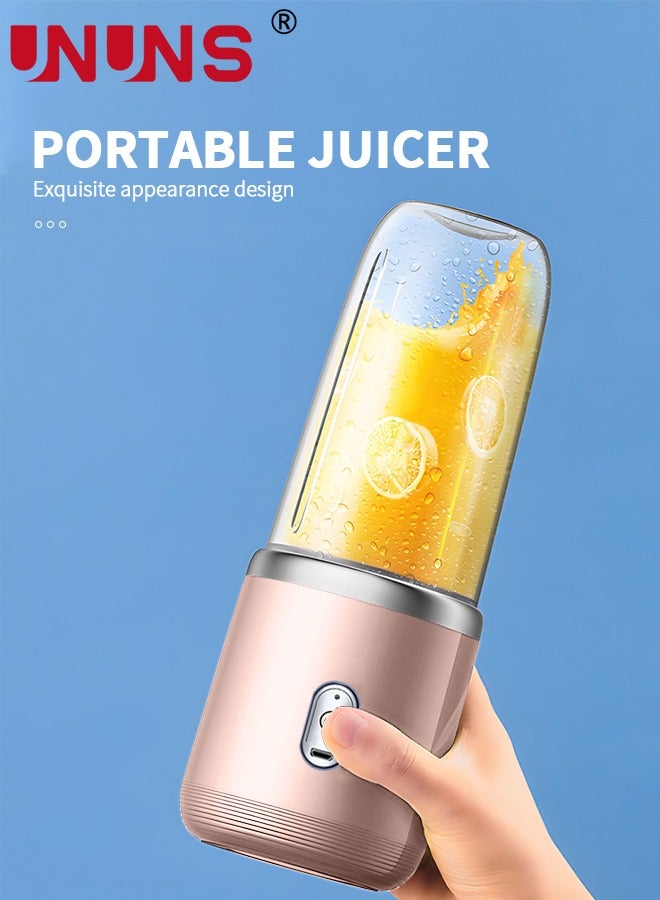 Portable Electric Juicer Blender,Wireless Powerful Fruit Vegetable Juicer Blender With 2 Juice Cup,400ML Transparent Juice Cup,For Smoothies And Shakes