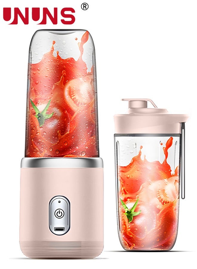 Portable Electric Juicer Blender,Wireless Powerful Fruit Vegetable Juicer Blender With 2 Juice Cup,400ML Transparent Juice Cup,For Smoothies And Shakes