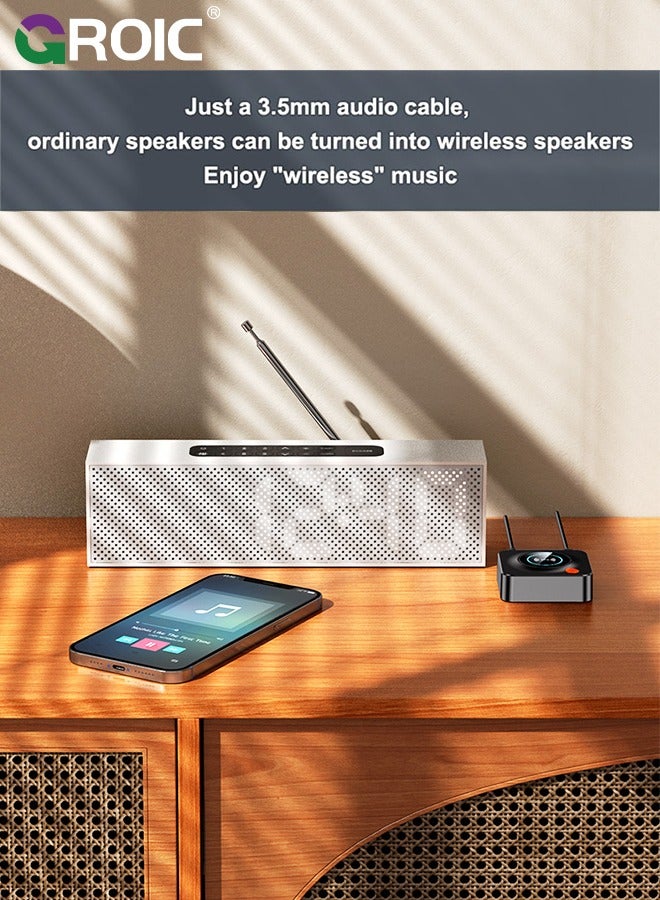 Bluetooth 5.1 Receiver, with NFC, TF Card Slot, 3.5mm AUX/RCA, Wireless Audio Adapter Low Latency for Home Music Streaming Stereo System