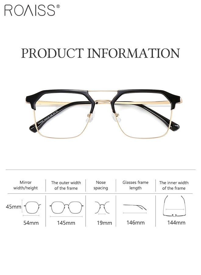 Blue Light Blocking Glasses Blue Light Filter Computer Reading Gaming TV Phones Browline Frame Eyeglasses Fashion Anti Eyestrain Headache Eyewear for Women Men Black Gold