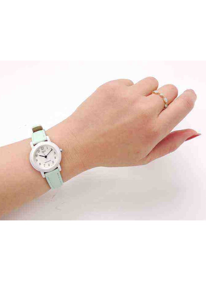 Girls' Analog  White Dial Genuine Leather Band LQ-139L-2BDF