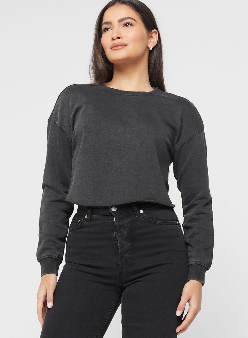 Knitted Crop Sweatshirt