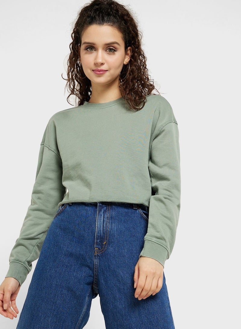 Knitted Crop Sweatshirt