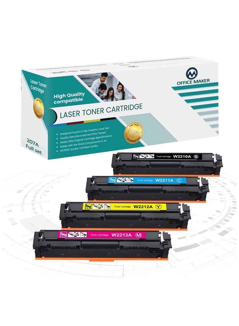 High Capacity 207AX Toner Compatible for HP 207AX W2210A W2211A W2212A W2213A for HP Colour LaserJet Pro MFP M283fdw M283fdn M255dw M255nw M282nw Black Page Yield -3150,Color Page Yield-2450 4-Pack