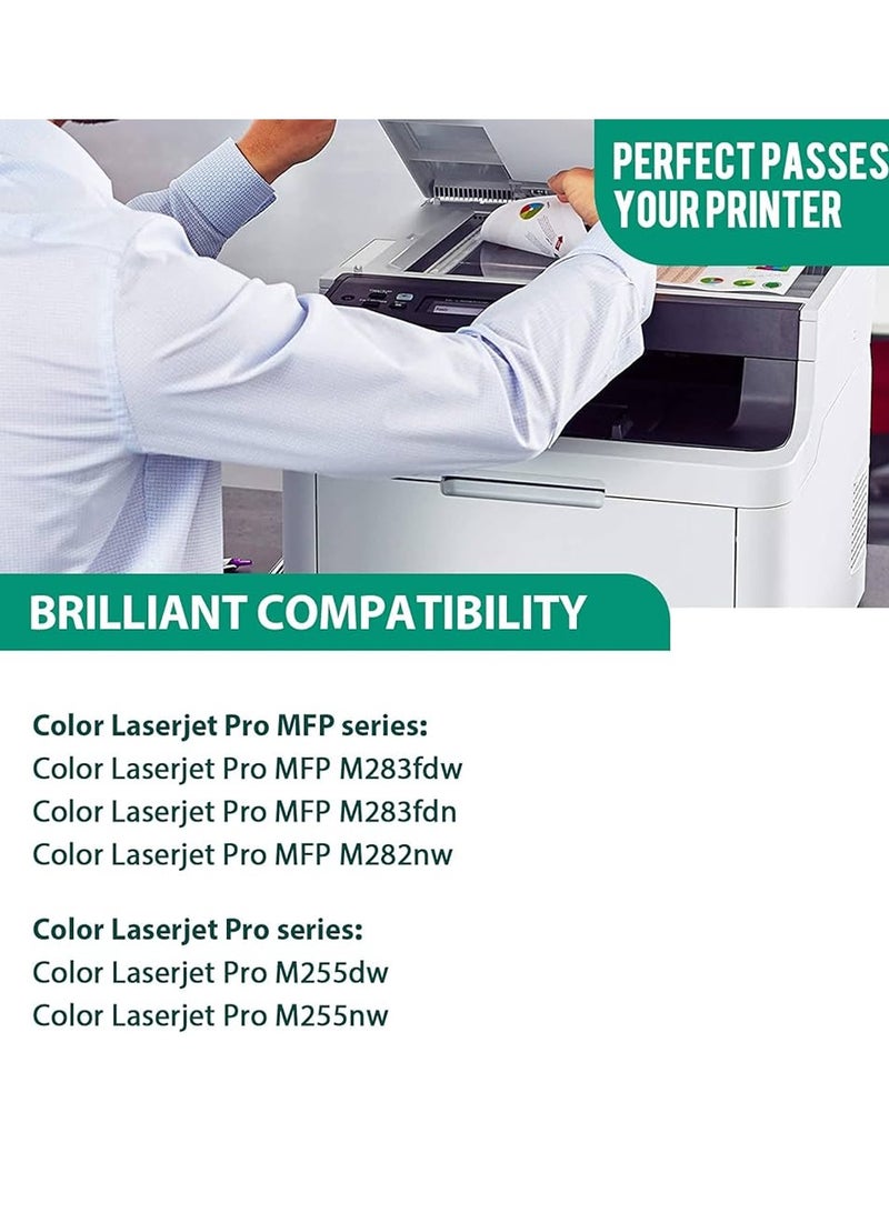 High Capacity 207AX Toner Compatible for HP 207AX W2210A W2211A W2212A W2213A for HP Colour LaserJet Pro MFP M283fdw M283fdn M255dw M255nw M282nw Black Page Yield -3150,Color Page Yield-2450 4-Pack