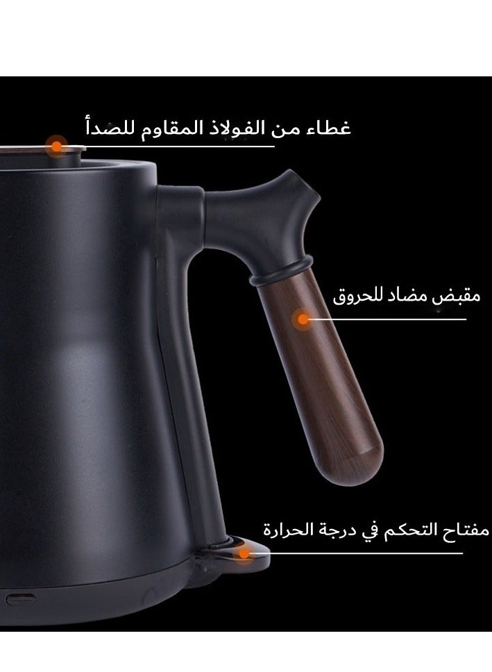 Electric Gooseneck Pour Over Kettle for Coffee and Tea Ultra Fast Boiling Stainless Steel Black