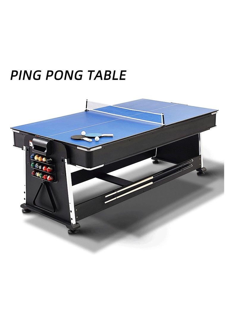 Multi Game Table 3 in 1 Multi Game Table Games with Billiards Table Tennis Hockey Table7ft Blue