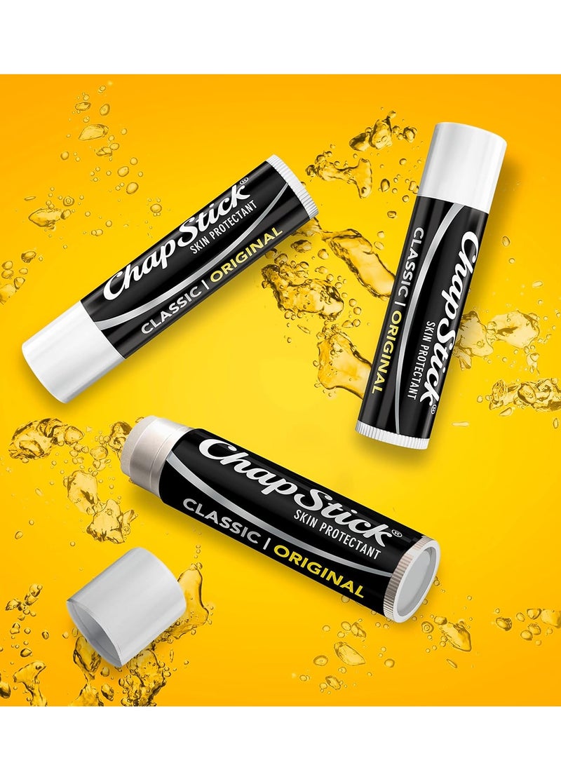 ChapStick Classic Original Lip Balm Tubes, Lip Care - 0.15 Oz (Pack of 3)