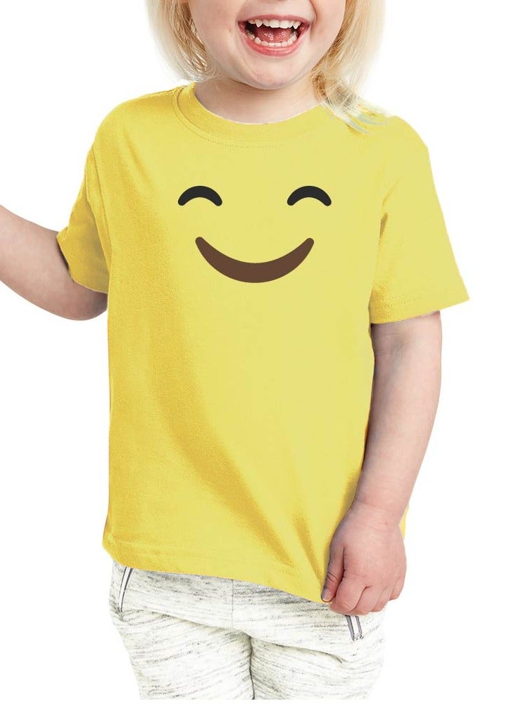 Pack of 5 Kids Yellow Smiley Face T-Shirts - Kids Unisex Round Neck Cotton Short Sleeve Tees - Soft and Comfortable Emoji T-Shirts for Kids