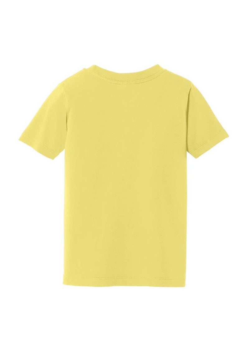 Pack of 5 Kids Yellow Smiley Face T-Shirts - Kids Unisex Round Neck Cotton Short Sleeve Tees - Soft and Comfortable Emoji T-Shirts for Kids