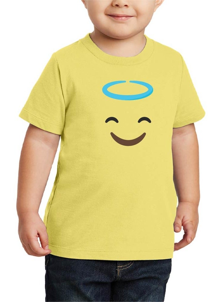 Pack of 5 Kids Yellow Smiley Face T-Shirts - Kids Unisex Round Neck Cotton Short Sleeve Tees - Soft and Comfortable Emoji T-Shirts for Kids