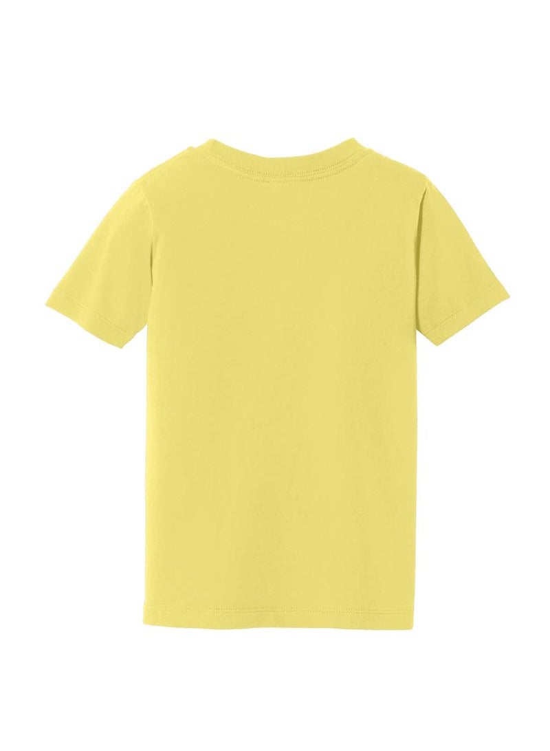 Pack of 5 Kids Yellow Smiley Face T-Shirts - Kids Unisex Round Neck Cotton Short Sleeve Tees - Soft and Comfortable Emoji T-Shirts for Kids