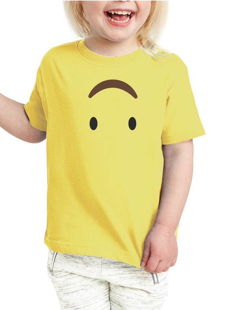 Pack of 5 Kids Yellow Smiley Face T-Shirts - Kids Unisex Round Neck Cotton Short Sleeve Tees - Soft and Comfortable Emoji T-Shirts for Kids