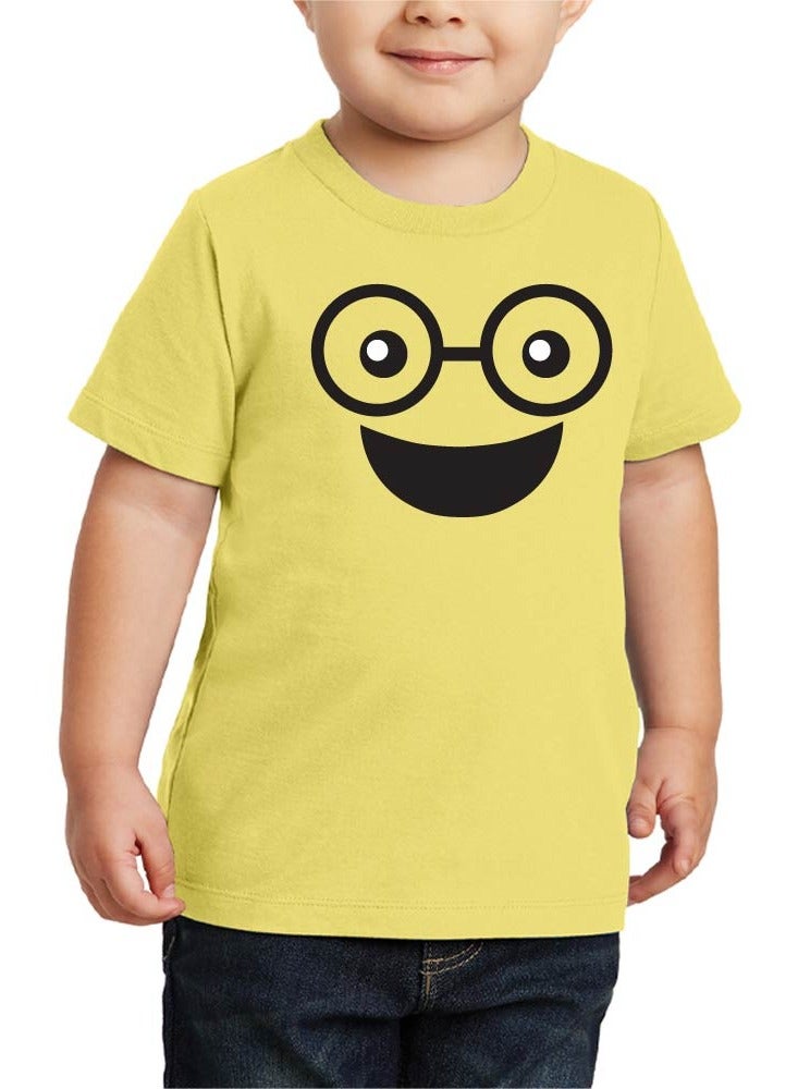 Pack of 5 Kids Yellow Smiley Face T-Shirts - Kids Unisex Round Neck Cotton Short Sleeve Tees - Soft and Comfortable Emoji T-Shirts for Kids