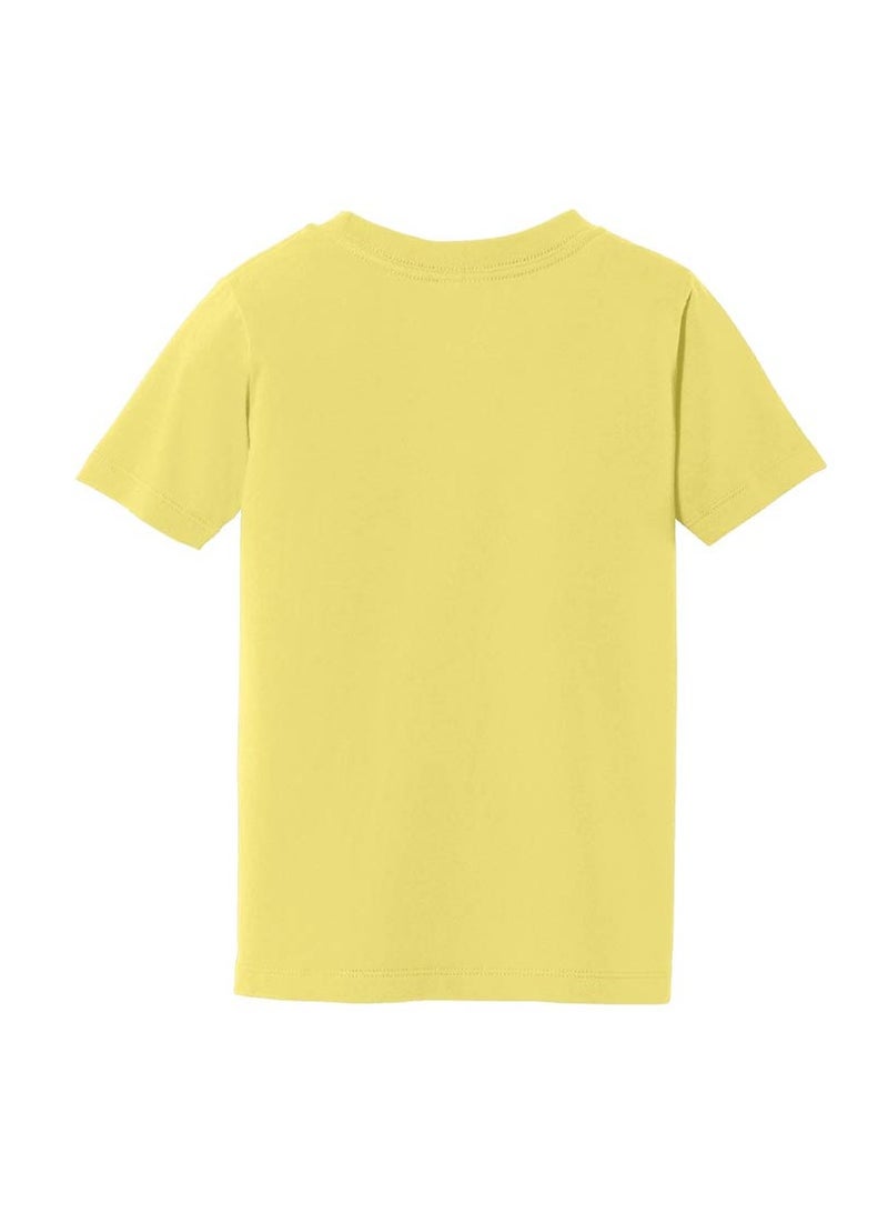 Pack of 5 Kids Yellow Smiley Face T-Shirts - Kids Unisex Round Neck Cotton Short Sleeve Tees - Soft and Comfortable Emoji T-Shirts for Kids