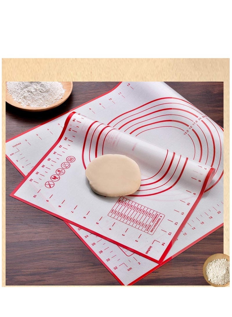 Non Slip Silicone Pastry Mat, Heat Resistant Kneading Mats Non-Stick Dough Rolling Mat for Fondant Dough Cookies Cake Sugarcraft Bread Making