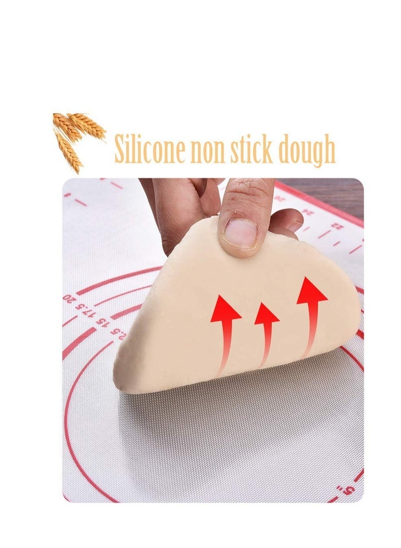 Non Slip Silicone Pastry Mat, Heat Resistant Kneading Mats Non-Stick Dough Rolling Mat for Fondant Dough Cookies Cake Sugarcraft Bread Making