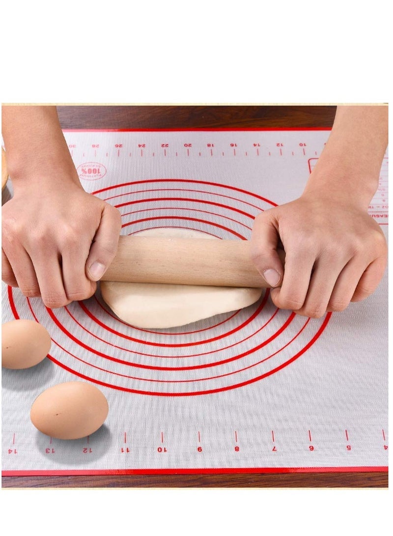 Non Slip Silicone Pastry Mat, Heat Resistant Kneading Mats Non-Stick Dough Rolling Mat for Fondant Dough Cookies Cake Sugarcraft Bread Making