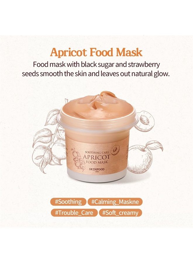 SKINFOOD Mask Apricot Trouble Care 120g - Facial Pore Clearing and Body Skin Soothing - Wash Off Face Masks w/Pink Calamine for Healthy, Clear & Smooth Skin - Shower-Proof Texture (4.23 oz)