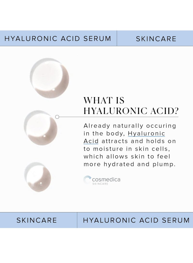 Hyaluronic Acid Serum for Skin 100% Pure Anti Aging Serum Intense Hydration Moisture Non greasy Paraben free, Wrinkle Reducing and Brightening Serum (Pro Formula) 2oz