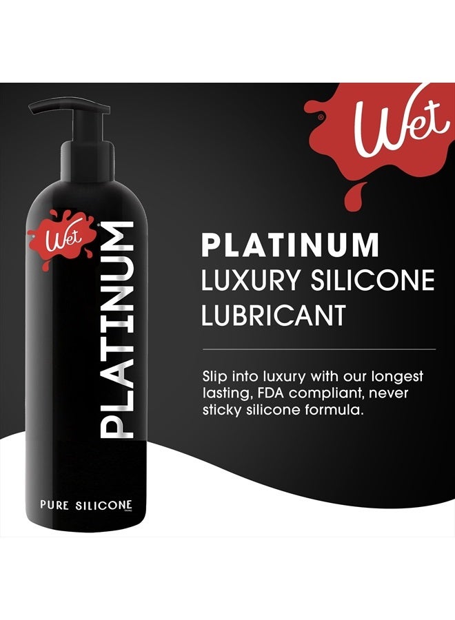 Platinum Silicone Based Lube 16 oz Bottle, Premium Personal Luxury Lubricant, Men, Women And Condom Compatible Water Resistant Non Sticky Hypoallergenic Paraben Free
