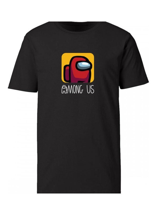 Among Us Printed Short Sleeves T-Shirt Black/Yellow/Orange