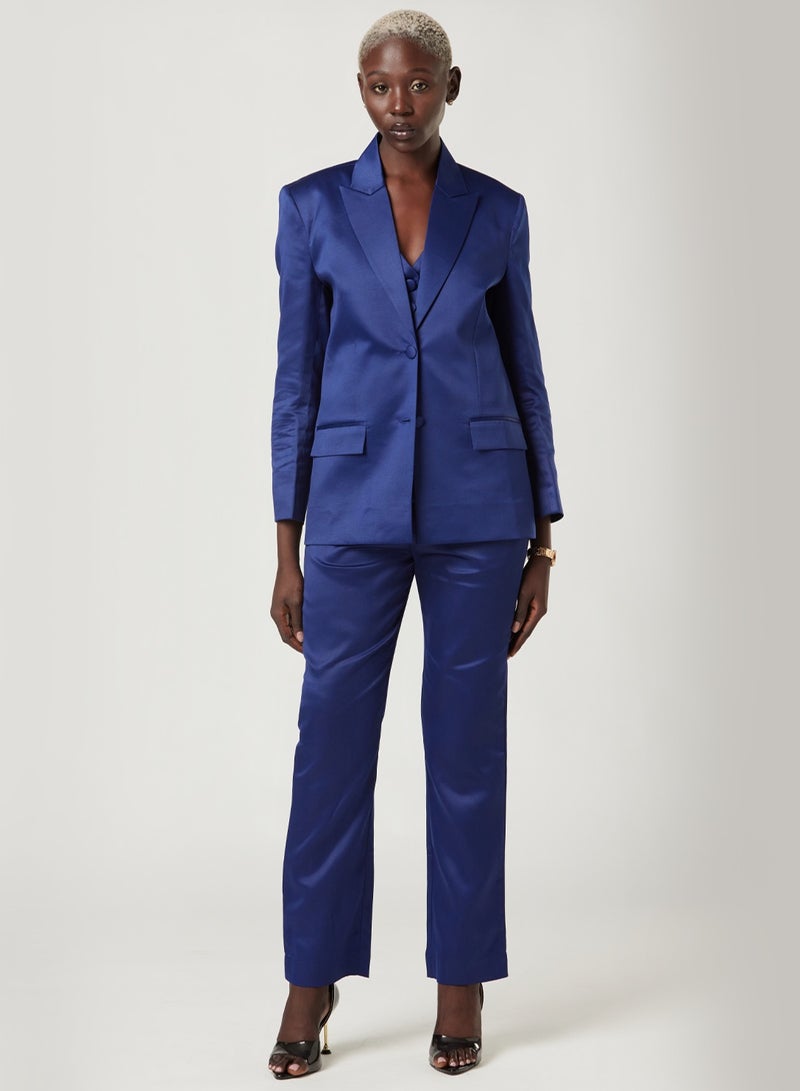 Blue Three Piece Suit set with Vest and pants