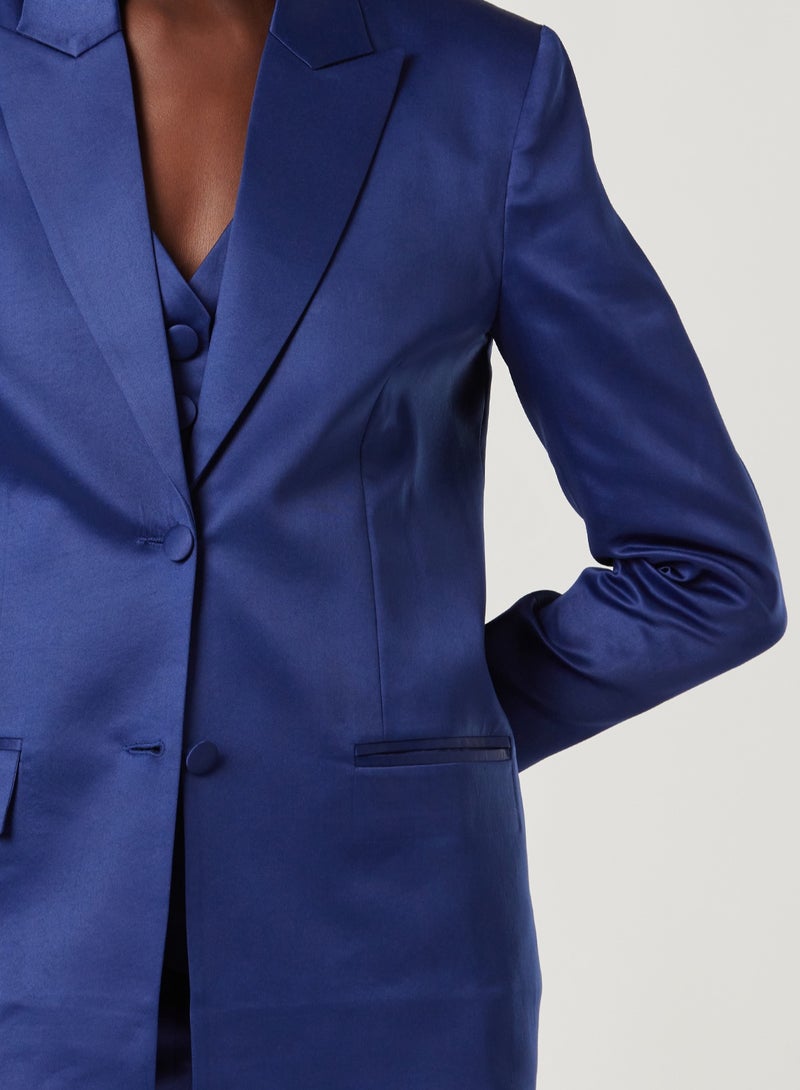 Blue Three Piece Suit set with Vest and pants