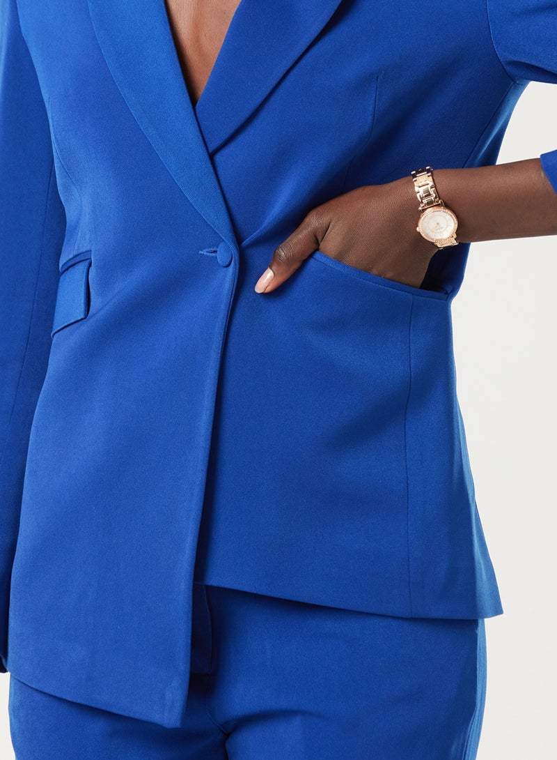 Cobalt Two-piece Suit Set with pants