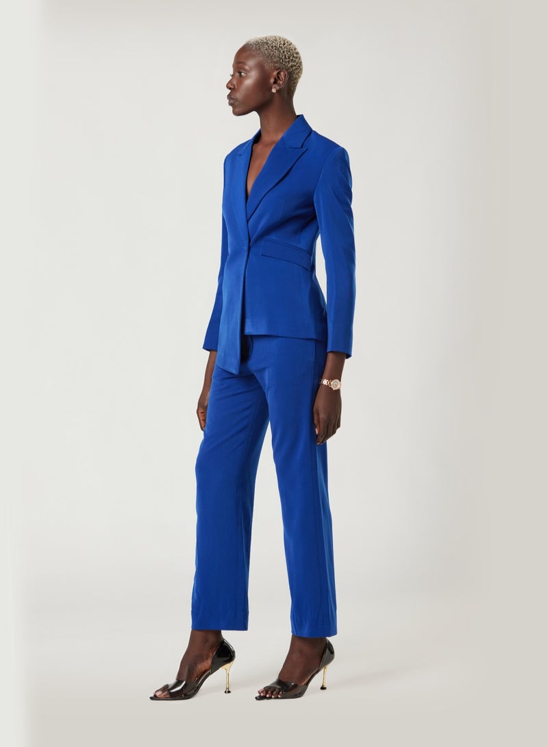 Cobalt Two-piece Suit Set with pants