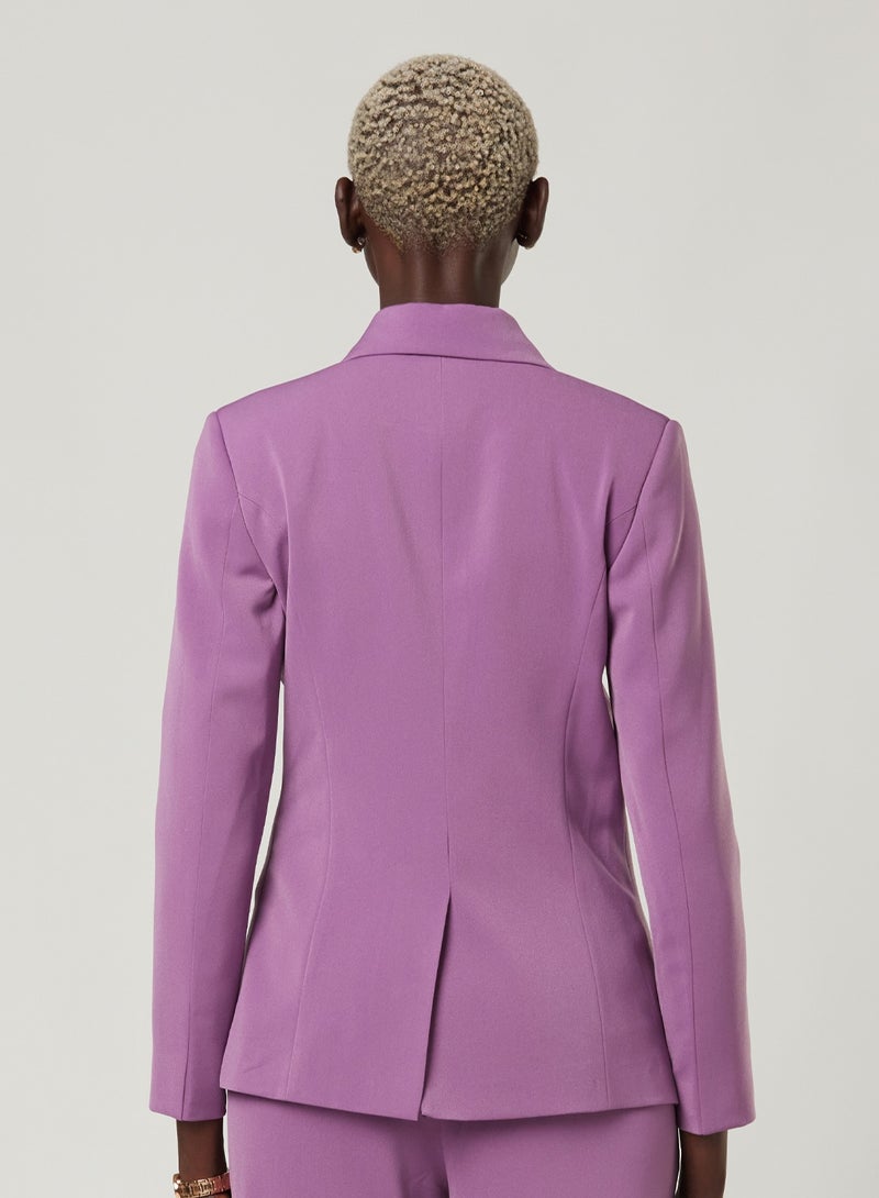 Lilac Pleated Two-piece Suit set with pants