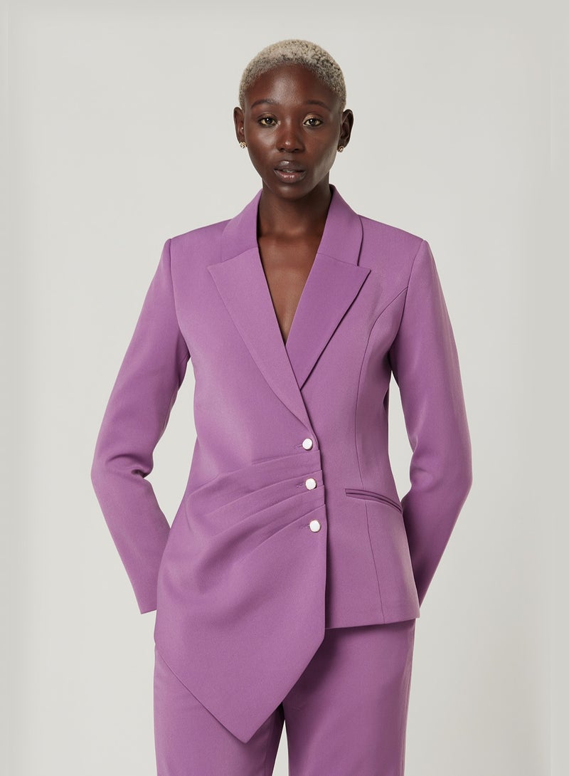 Lilac Pleated Two-piece Suit set with pants