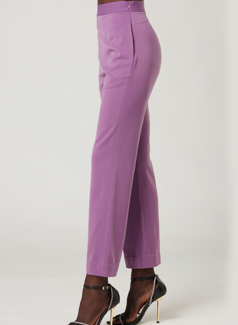 Lilac Pleated Two-piece Suit set with pants