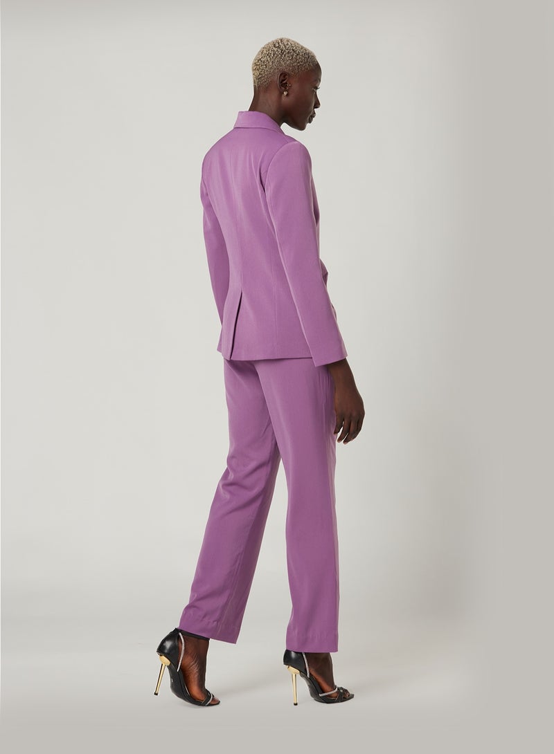 Lilac Pleated Two-piece Suit set with pants