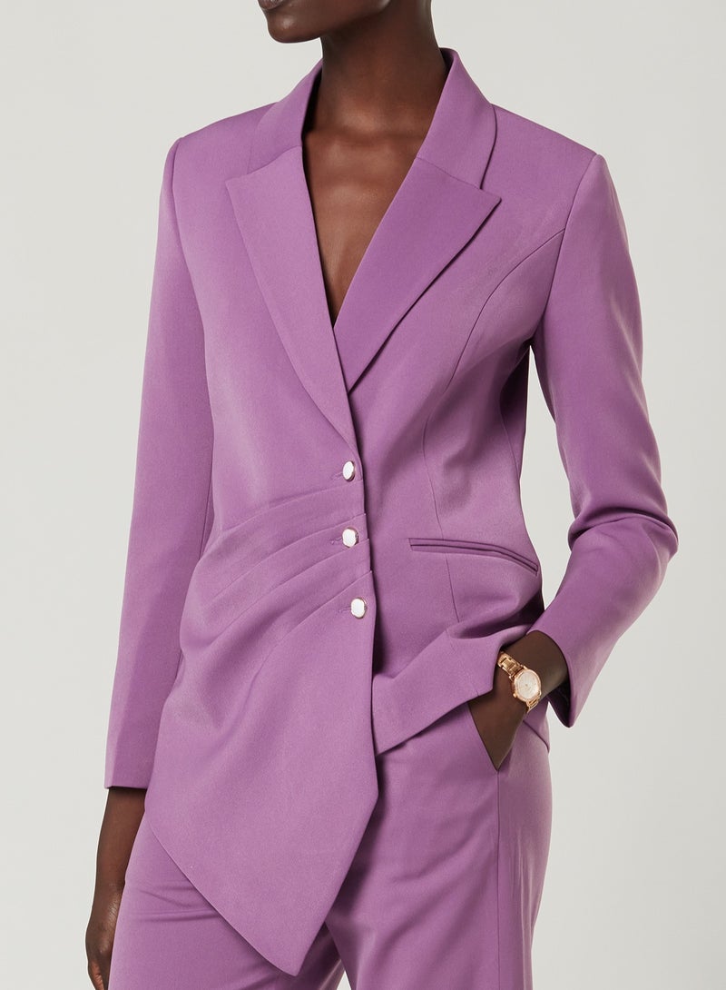 Lilac Pleated Two-piece Suit set with pants