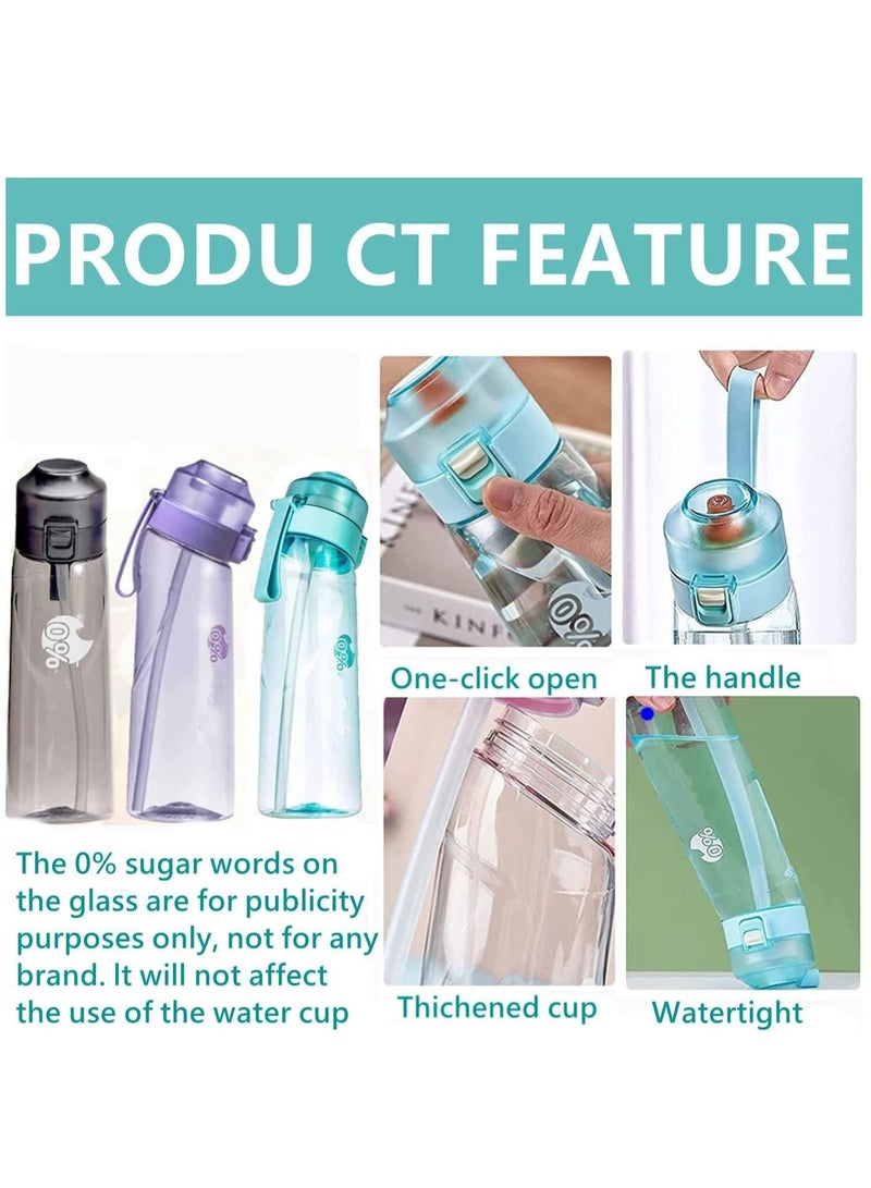 Sports Air Water Bottle BPA Free Starter up Set Drinking Bottles,650ML Fruit Fragrance Water Bottle, with 7 Flavour pods%0 Sugar Water Cup, for Gym and Outdoor Gift