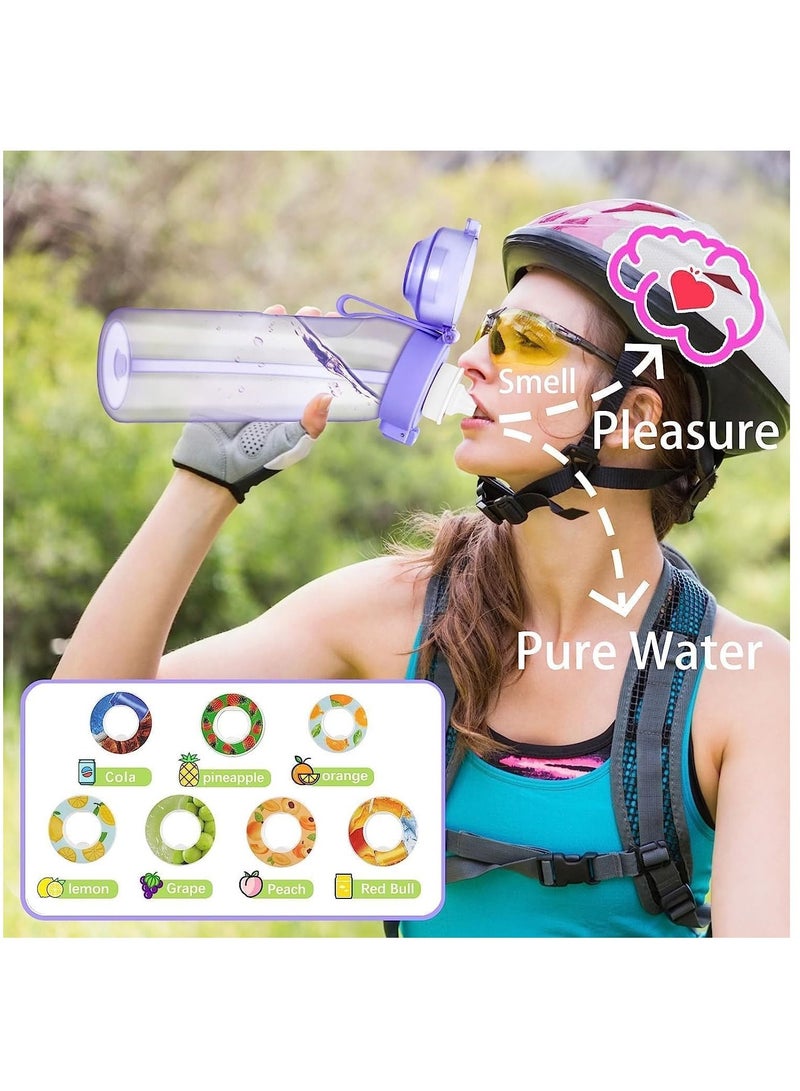 Sports Air Water Bottle BPA Free Starter up Set Drinking Bottles,650ML Fruit Fragrance Water Bottle, with 7 Flavour pods%0 Sugar Water Cup, for Gym and Outdoor Gift