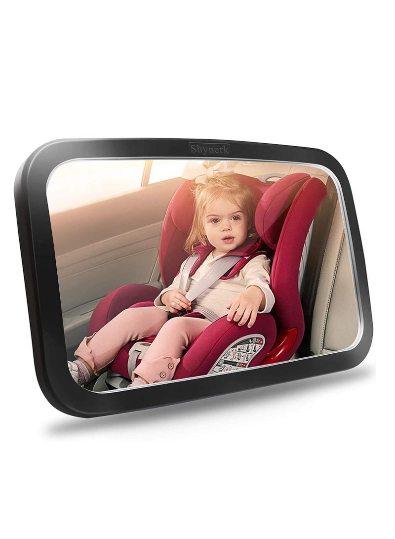 Shynerk Baby Car Mirror, Safety Car Seat Mirror for Rear Facing Infant with Wide Crystal Clear View, Shatterproof, Fully Assembled, Crash Tested and Certified