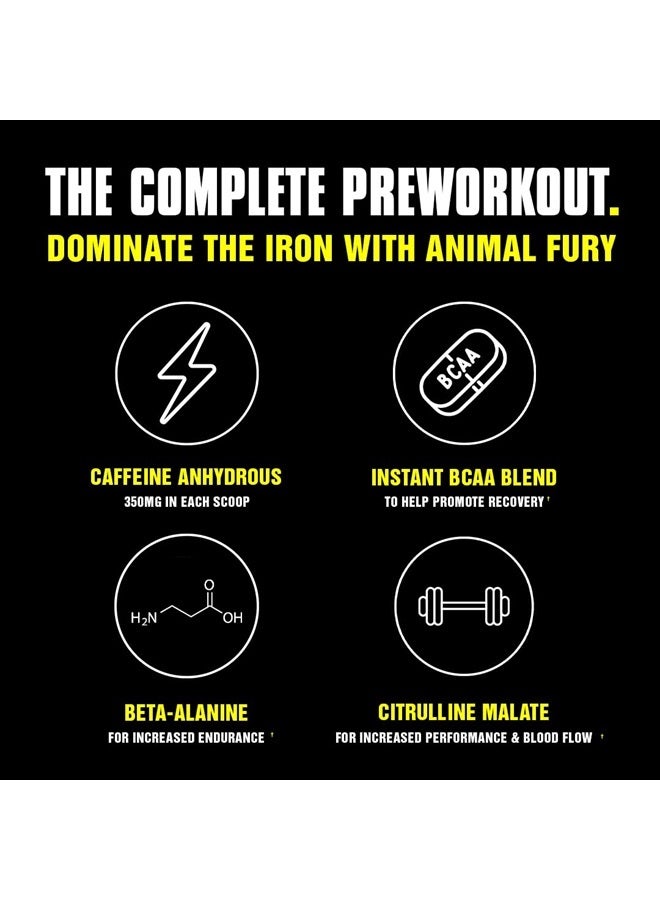 Fury Pre Workout Powder Supplement – Energize Your Workout With More Focus, Energy, Endurance and Pumps, Green Apple - 20 Servings