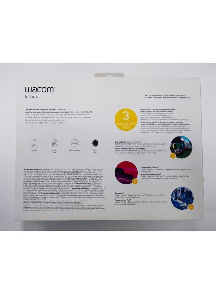 Intuos Medium CTL-6100K-B - (Non-Bluetooth) Creative Drawing Tablet Black